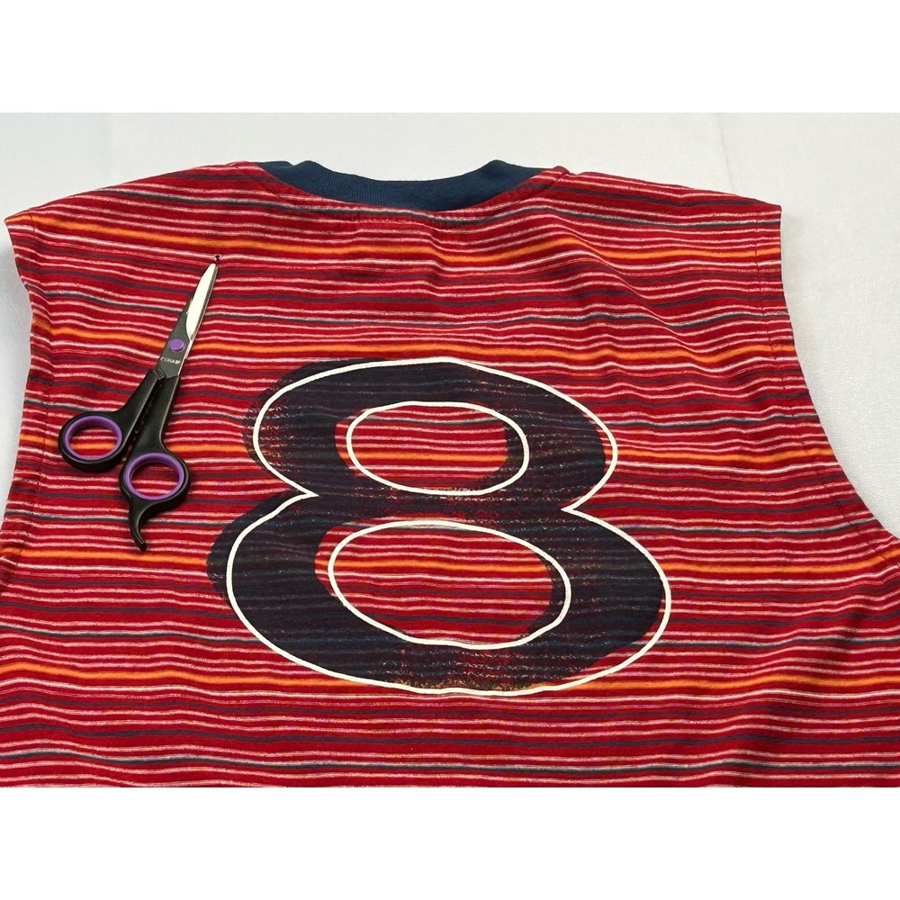 Tommy Hilfiger Y2K Striped Sleeveless Tank Top Sz Med Red Cotton Logo Retro 90s - Picture 9 of 10